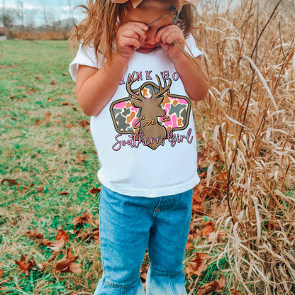 Thank God I'm a Southern Girl Deer Sublimation Design PNG Digital Download Hunting Outdoors Pink Camo