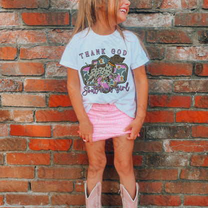 Thank God I'm a Southern Girl Dog Sublimation Design PNG Digital Download Hunting Outdoors Pink Camo