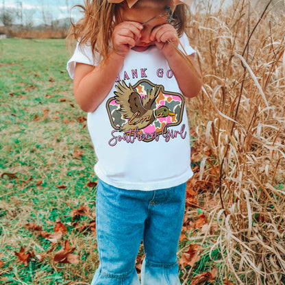 Thank God I'm a Southern Girl Duck Sublimation Design PNG Digital Download Hunting Outdoors Pink Camo