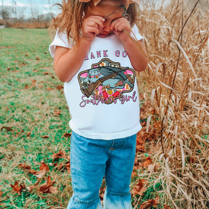 Thank God I'm a Southern Girl Sublimation Design PNG Digital Download Hunting Fishing Outdoors Pink Camo