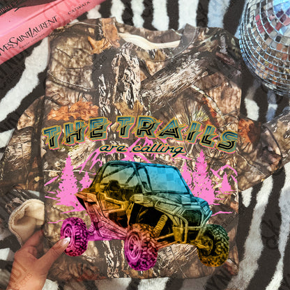 The Trails are Calling Sublimation Design PNG Digital Download Outdoors Adventure UTV