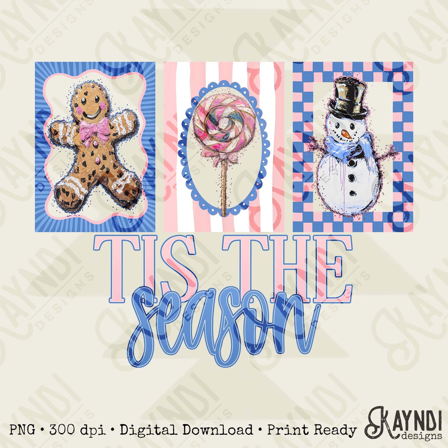 Tis the Season Sublimation Design PNG Digital Download Cheetah Gingerbreak Snowman Candy Christmas
