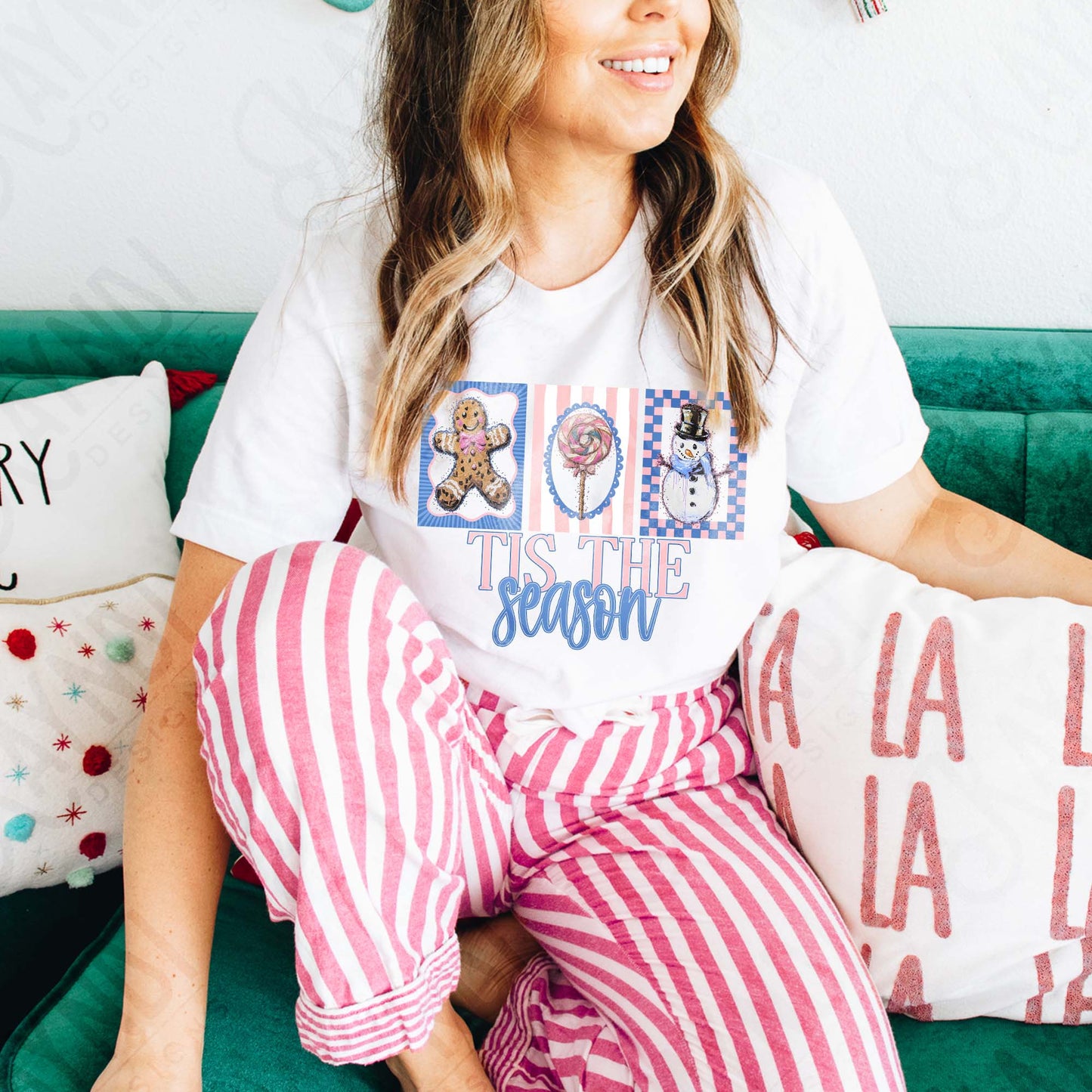 Tis the Season Sublimation Design PNG Digital Download Cheetah Gingerbreak Snowman Candy Christmas