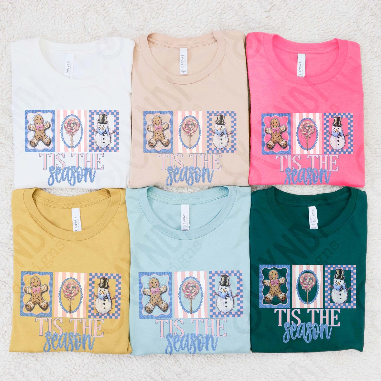 Tis the Season Sublimation Design PNG Digital Download Cheetah Gingerbreak Snowman Candy Christmas