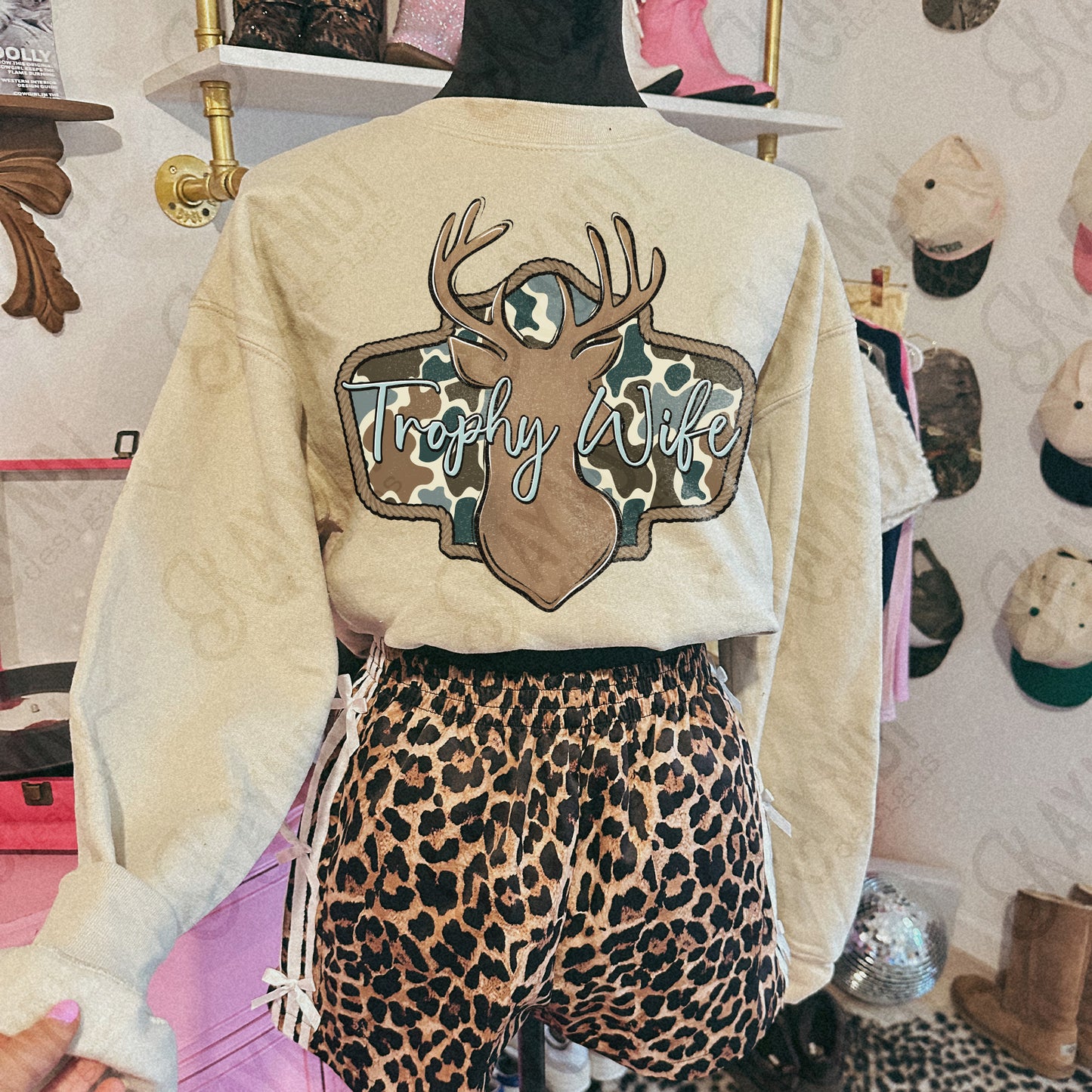 Trophy Wife Sublimation Design PNG Digital Download Deer Hunting Camo