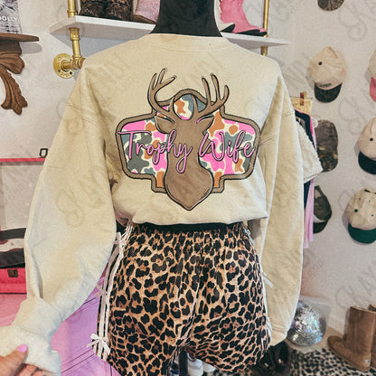 Trophy Wife Pink Sublimation Design PNG Digital Download Deer Hunting Camo
