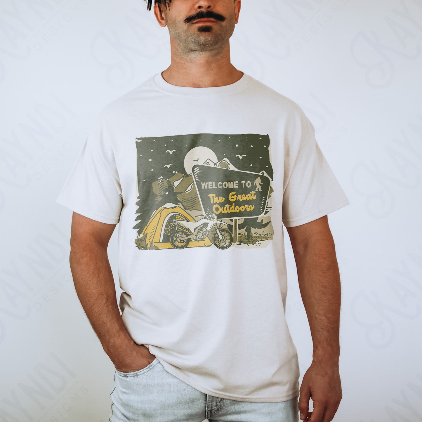 Welcome to the Great Outdoors Sublimation Design PNG Digital Download Tent Adventure Dirtbike