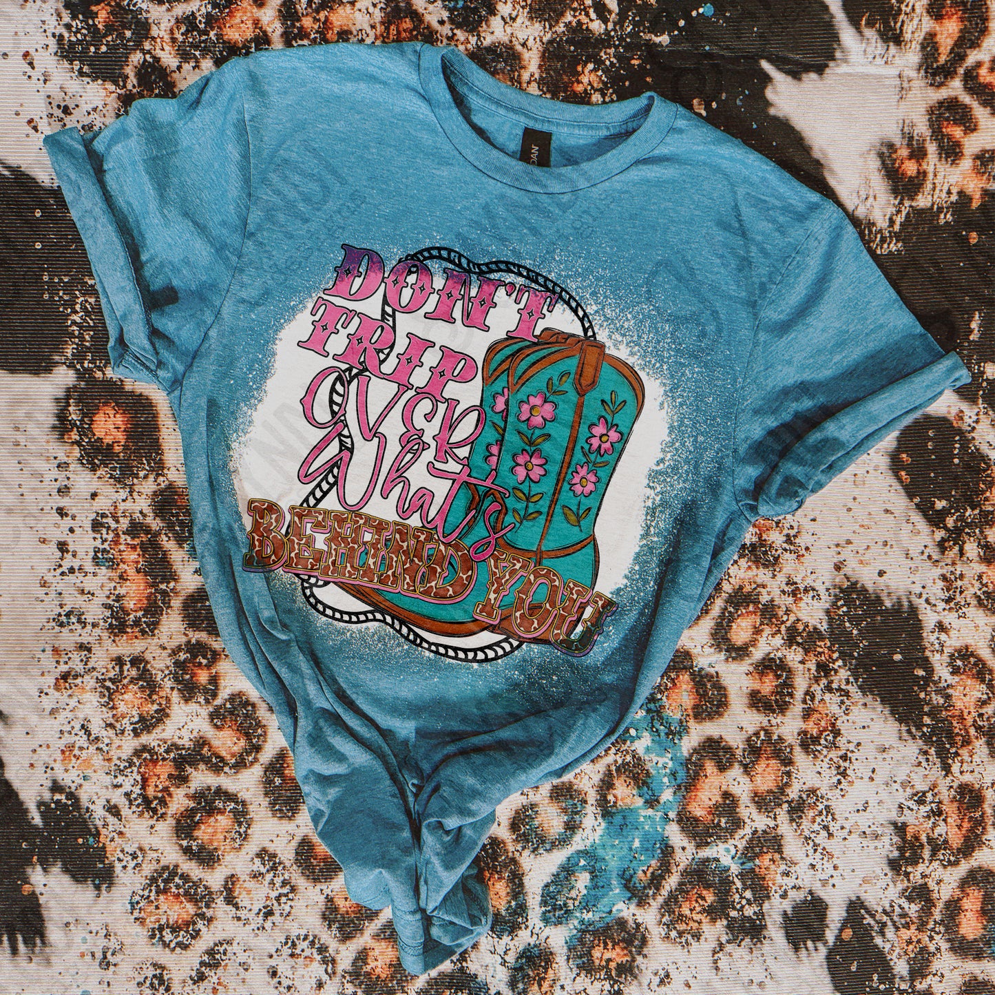 What's Behind You Sublimation Design PNG Digital Download Boots Rope Turquoise Western