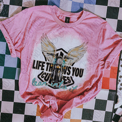 When Life Throws You Curves Lean Into It Sublimation Design PNG Digital Download Motorcycle Wings