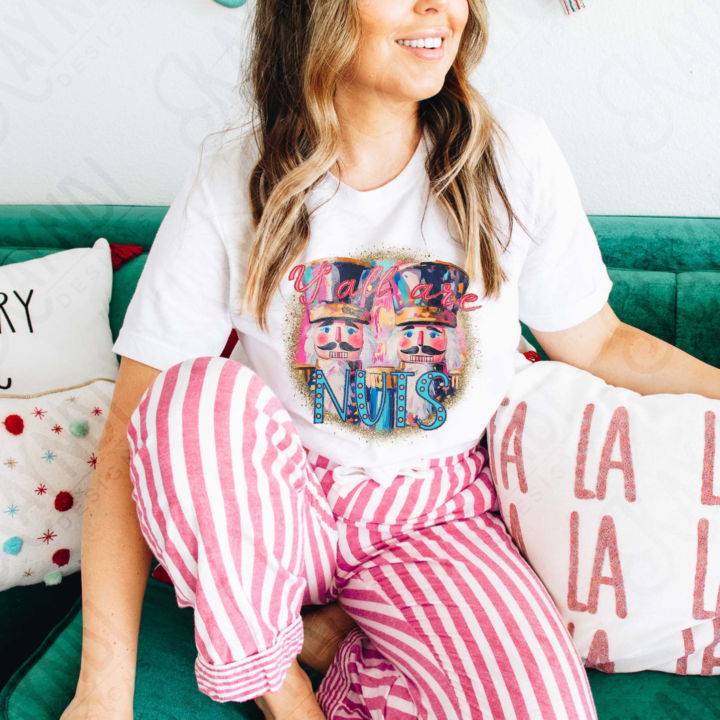 Yall are Nuts Sublimation Design PNG Digital Download Nutcraker Pink Blue Funny