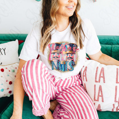 Yall are Nuts Sublimation Design PNG Digital Download Nutcraker Pink Blue Funny