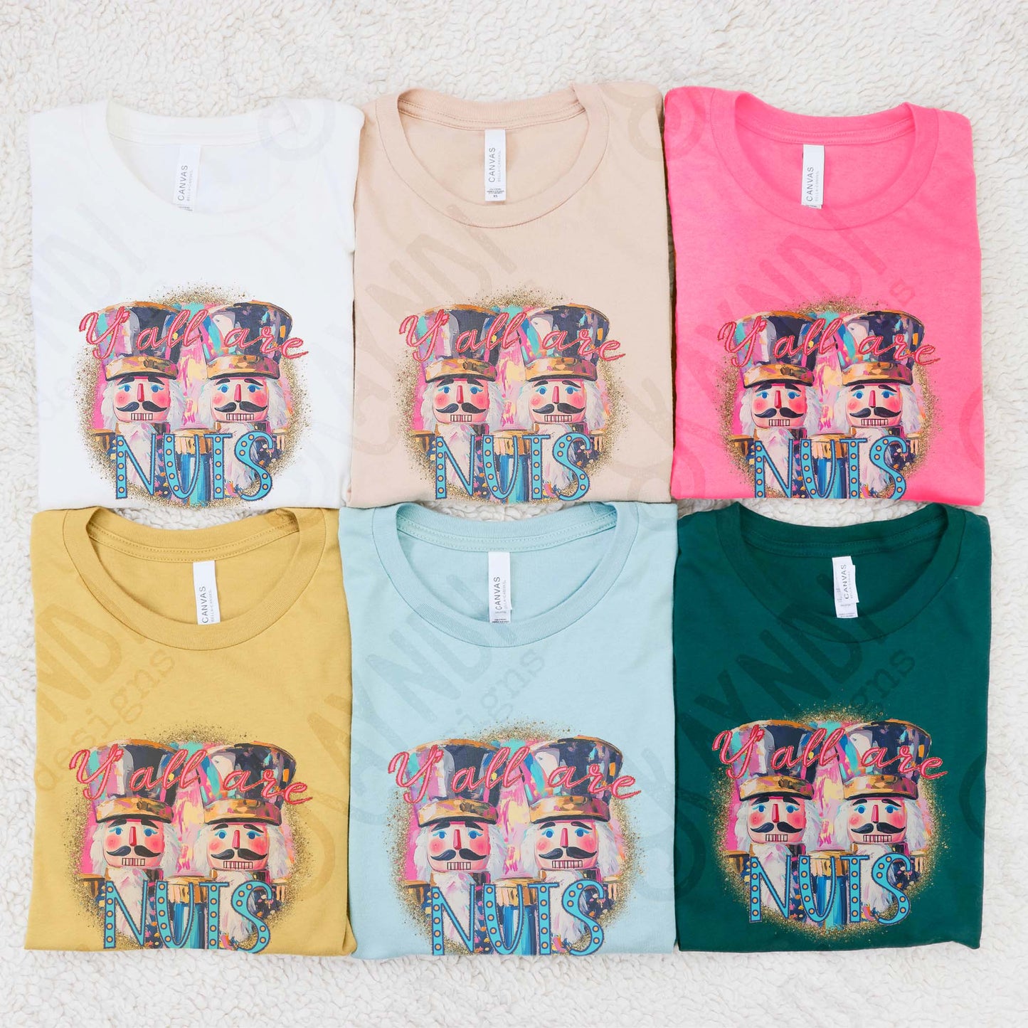 Yall are Nuts Sublimation Design PNG Digital Download Nutcraker Pink Blue Funny