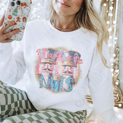 Yall are Nuts Sublimation Design PNG Digital Download Nutcraker Pink Blue Funny