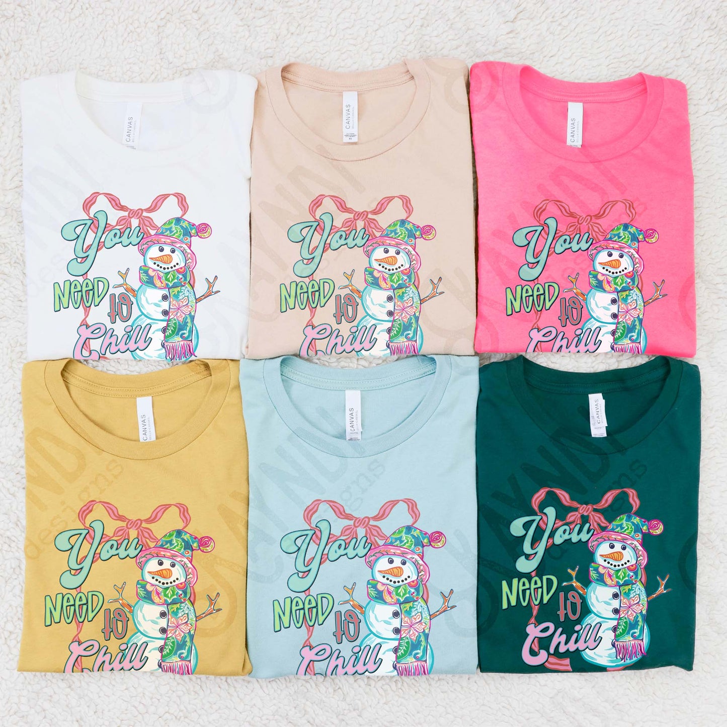 You Need to Chill Sublimation Design PNG Digital Download Tropical Snowman Bow