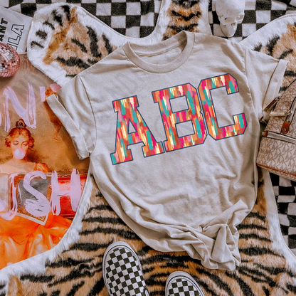 Varsity Brushstroke Patch Alpha Set Sublimation Design PNG Digital Download Printable