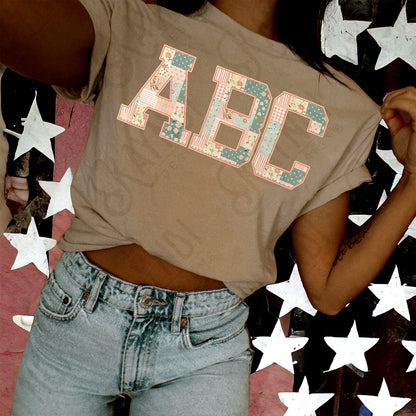 Blossom Thread Alpha Set Sublimation Design PNG Digital Download Printable Patchwork