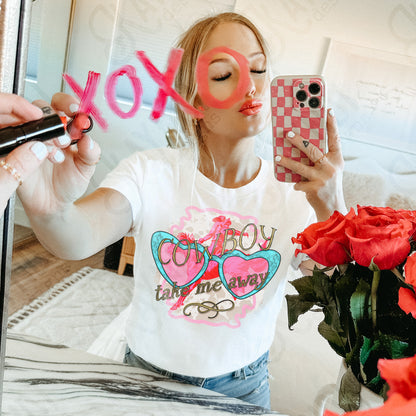 Cowboy Take Me Away Sublimation Design PNG Digital Download Printable Rodeo Cowboy Valentines