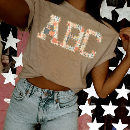 Garden Tapestry Alpha Set Sublimation Design PNG Digital Download Printable Patchwork