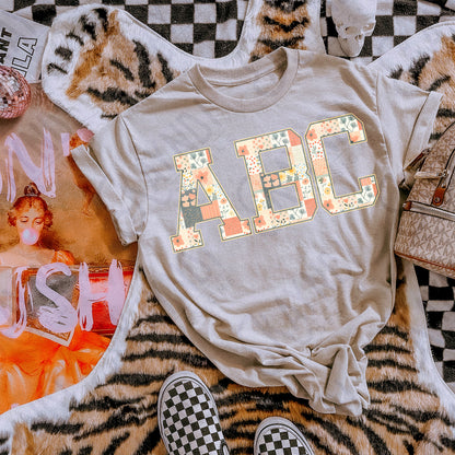 Garden Tapestry Alpha Set Sublimation Design PNG Digital Download Printable Patchwork