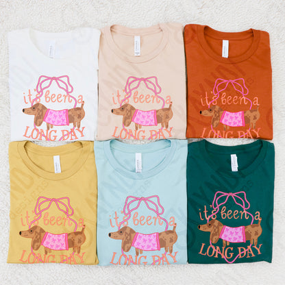 It's Been a Long Day Dashund Brown Sublimation Design PNG Digital Download Printable Pets Dog