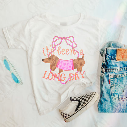 It's Been a Long Day Dashund Brown Sublimation Design PNG Digital Download Printable Pets Dog