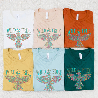 Wild and Free Sublimation Design PNG Digital Download Printable Western Freebird