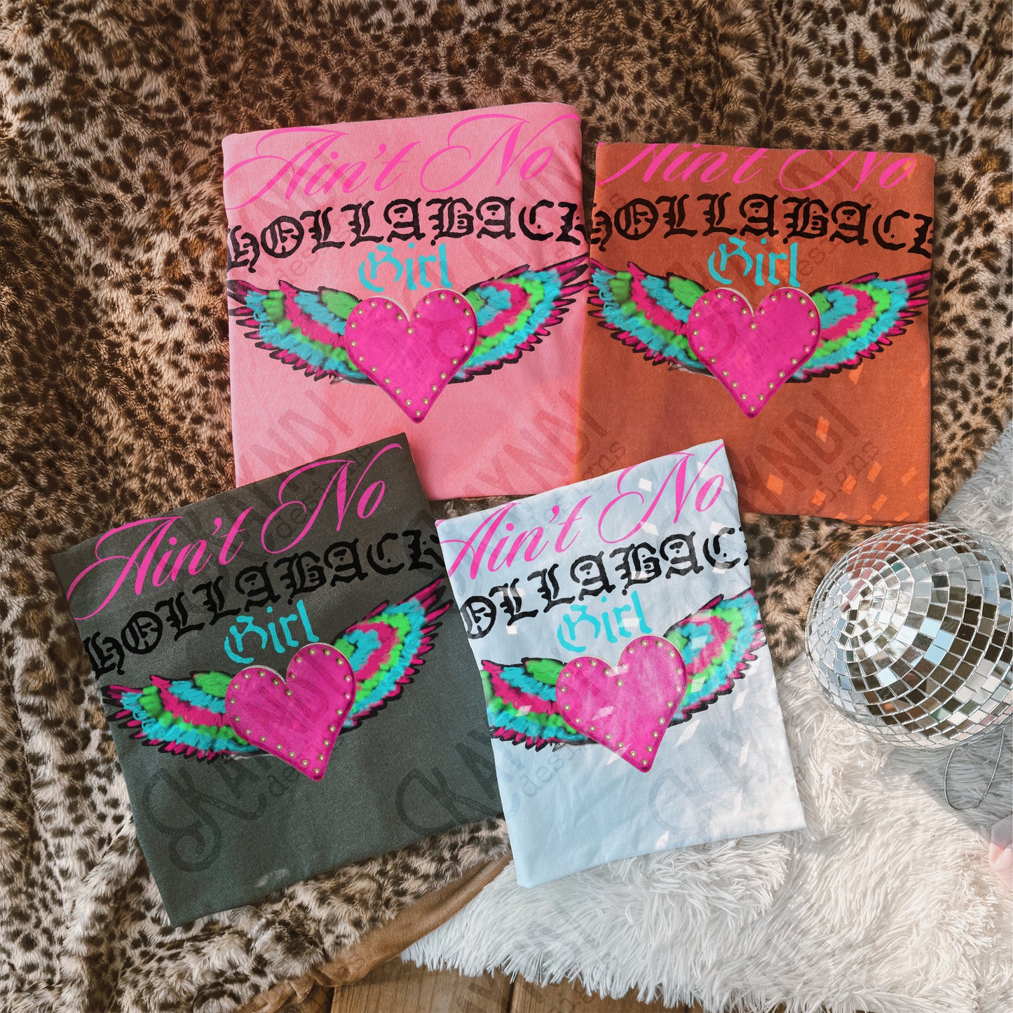 Ain't No Hollaback Girl Sublimation Design PNG Digital Download Heart Wings