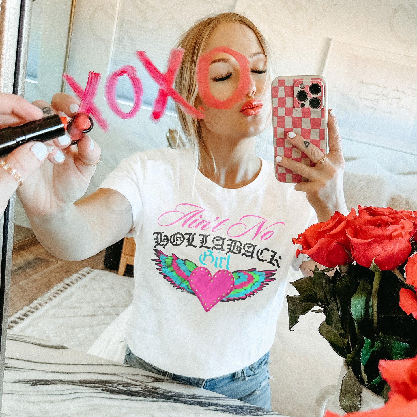 Ain't No Hollaback Girl Sublimation Design PNG Digital Download Heart Wings