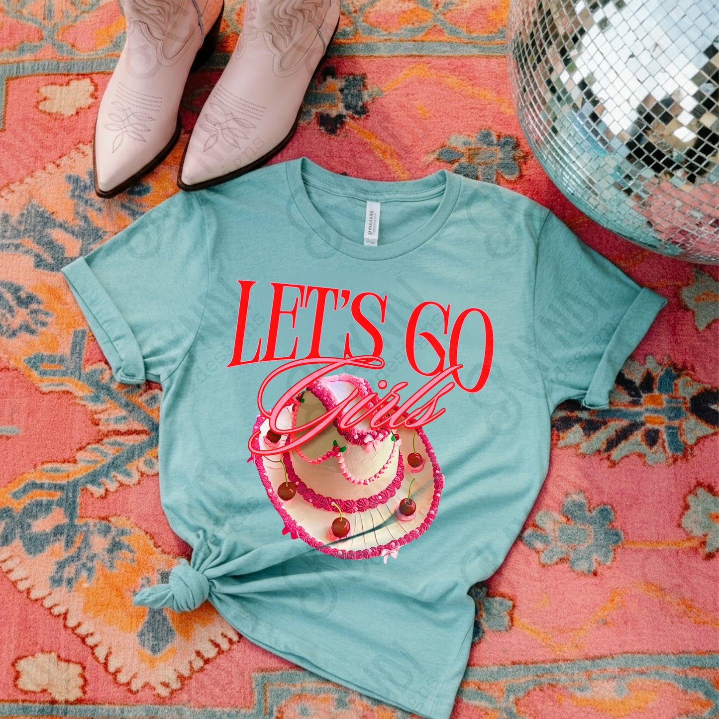 Let's Go Girls Sublimation Design PNG Digital Download Cowgirl Hat Western