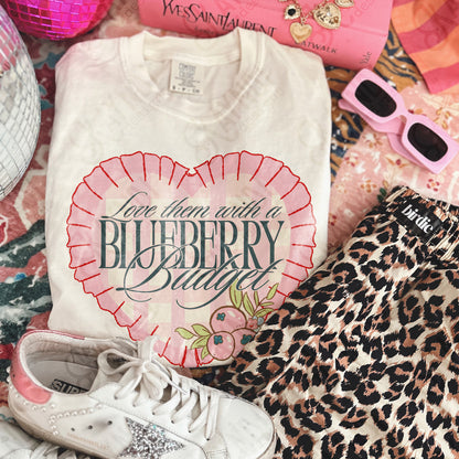 Love Them with a Blueberry Budget Sublimation Design PNG Digital Download Checker Plaid Heart