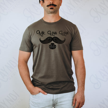 Mr. Lova Lova Sublimation Design PNG Digital Download Mustache Mens