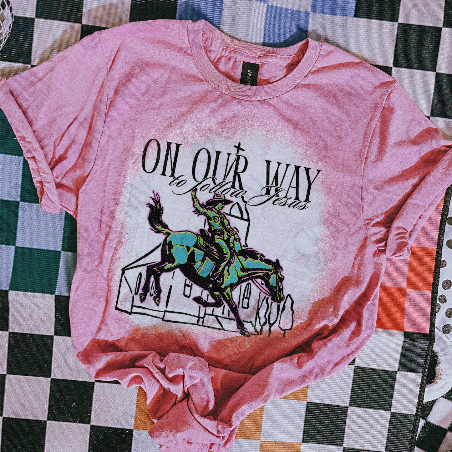 On Our Way to Follow Jesus Sublimation Design PNG Digital Download Rodeo Cowboy Faith