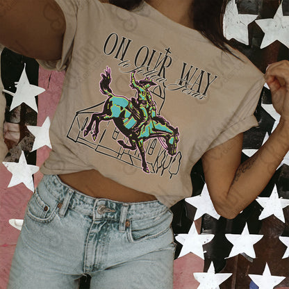 On Our Way to Follow Jesus Sublimation Design PNG Digital Download Rodeo Cowboy Faith