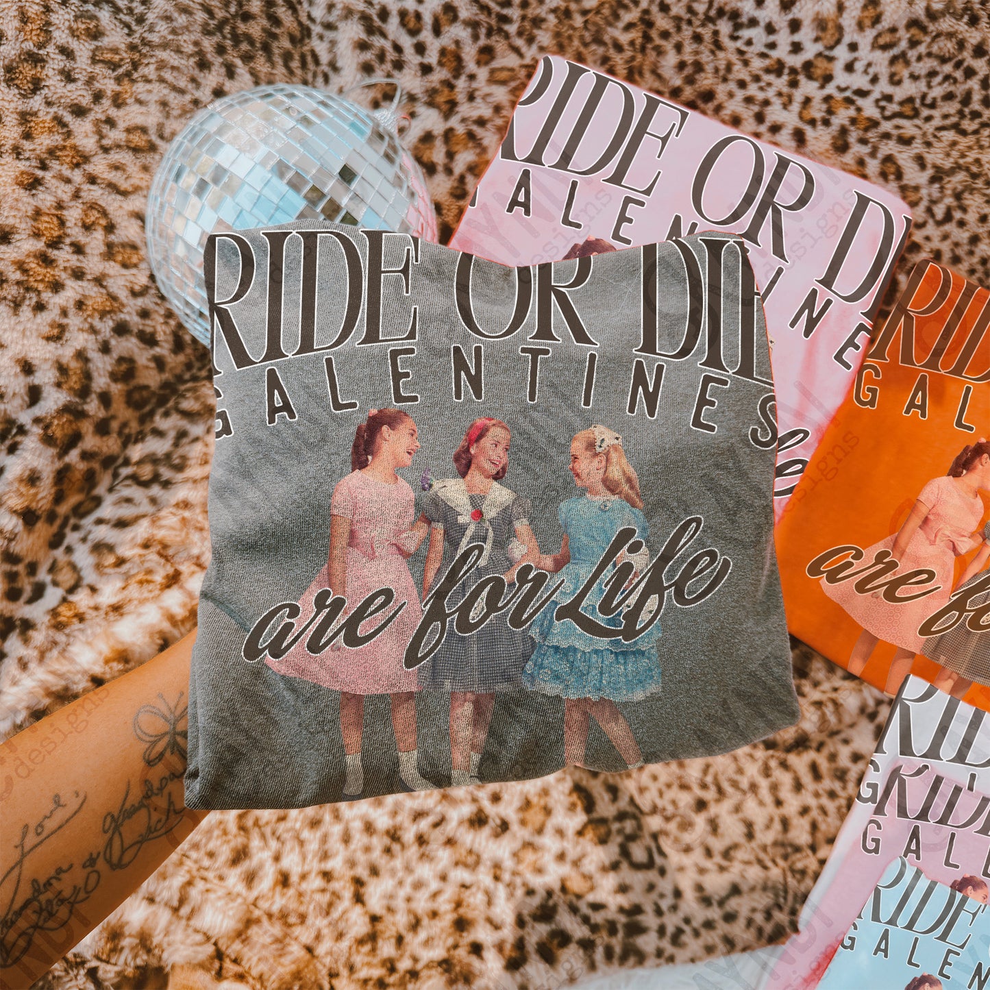 Ride or Die Galentines are For Life Sublimation Design PNG Digital Download Girls Friends Valentine