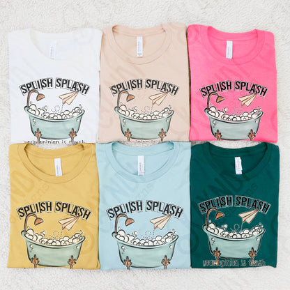 Splish Splash Your Opinion is Trash Blue Sublimation Design PNG Digital Download Bathtub Bubbles