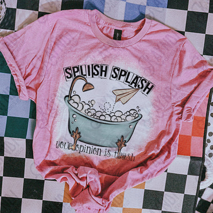 Splish Splash Your Opinion is Trash Blue Sublimation Design PNG Digital Download Bathtub Bubbles