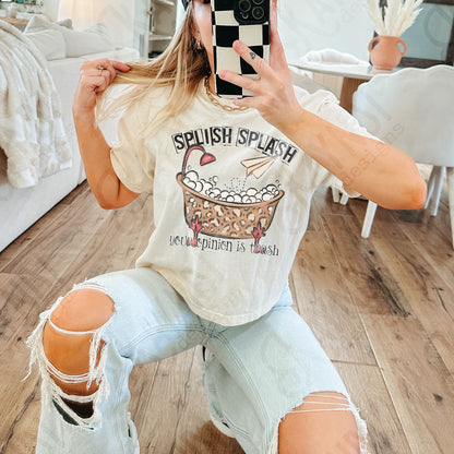 Splish Splash Your Opinion is Trash Leopard Sublimation Design PNG Digital Download Bathtub Bubbles