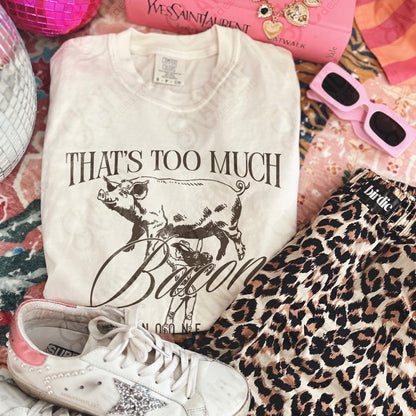 That's Too Much Bacon Sublimation Design PNG Digital Download Pig Rodeo Cowgirl