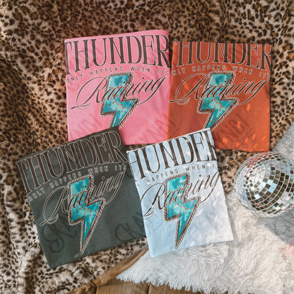 Thunder Only Happens When It's Raining Sublimation Design PNG Digital Download Lightning Turquoise