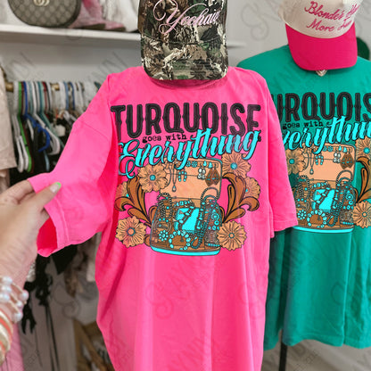 Turquoise Goes with Everything Sublimation Design PNG Digital Download Concho Jewelry
