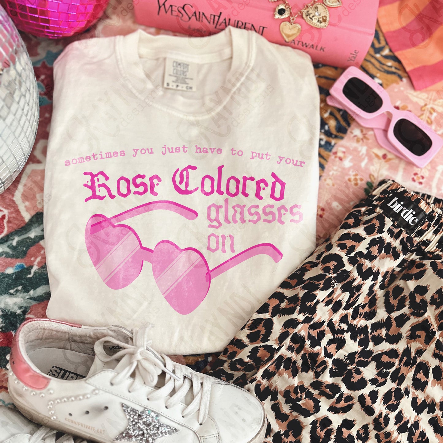 Sometime you just Have to Put Sublimation Design PNG Digital Download Pink Glasses Rose