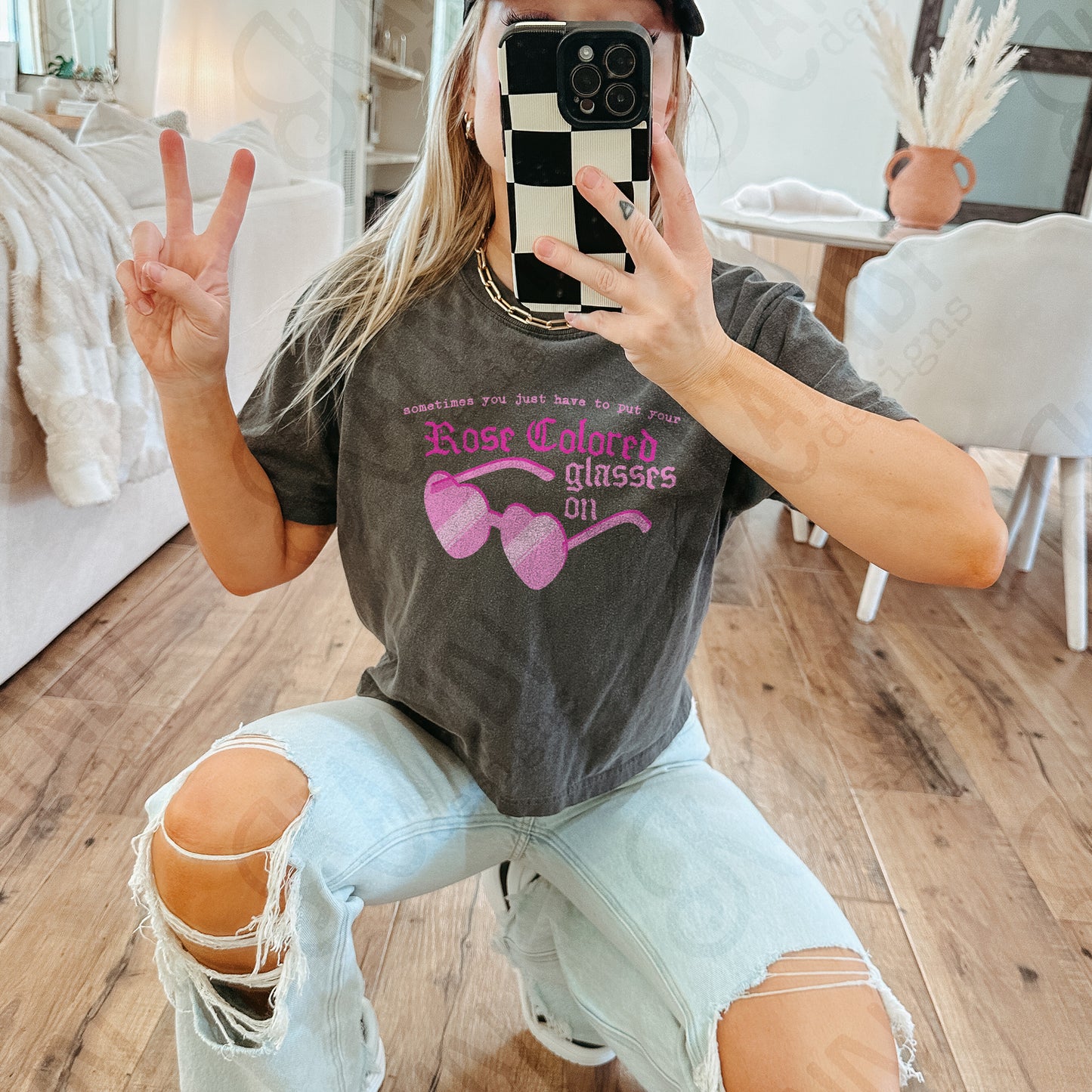 Sometime you just Have to Put Sublimation Design PNG Digital Download Pink Glasses Rose