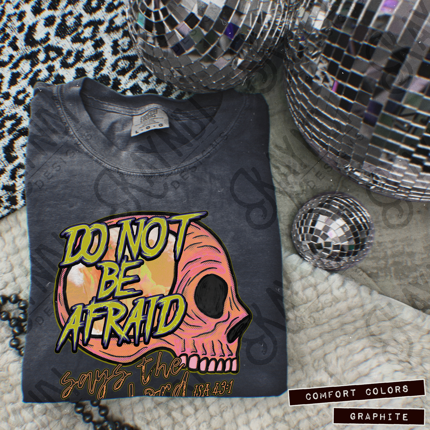 Do Not Be Afraid Fierce Faith Collab Design Sublimation Design PNG Digital Download Printable Cute Rock Band Jesus Skull Goth