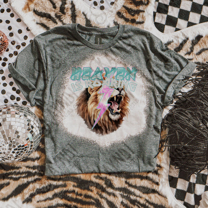 Heaven is Roaring White Fierce Faith Collab Design Sublimation Design PNG Digital Download Printable Cute Rock Band Jesus Lion Bolt Goth Grunge