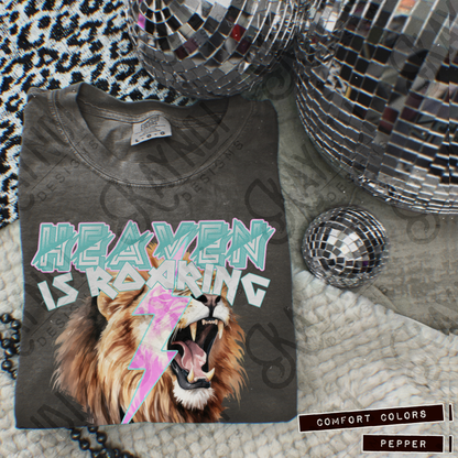 Heaven is Roaring White Fierce Faith Collab Design Sublimation Design PNG Digital Download Printable Cute Rock Band Jesus Lion Bolt Goth Grunge