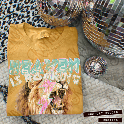 Heaven is Roaring Distressed White Fierce Faith Collab Design Sublimation Design PNG Digital Download Printable Cute Rock Band Jesus Lion Bolt Goth Grunge