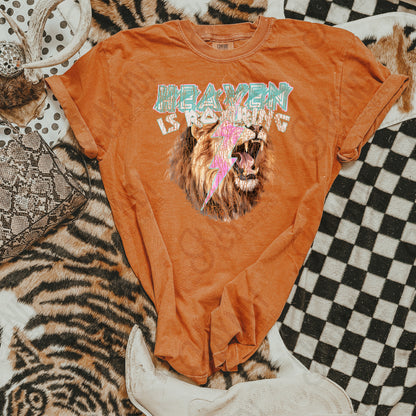 Heaven is Roaring Distressed White Fierce Faith Collab Design Sublimation Design PNG Digital Download Printable Cute Rock Band Jesus Lion Bolt Goth Grunge