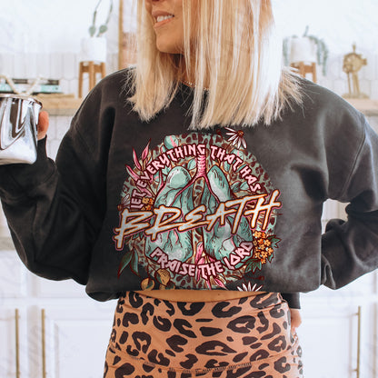 Everything that has Breath Praise the Lord Fierce Faith Collab Design Sublimation Design PNG Digital Download Printable Cute Pink Leopard Floral