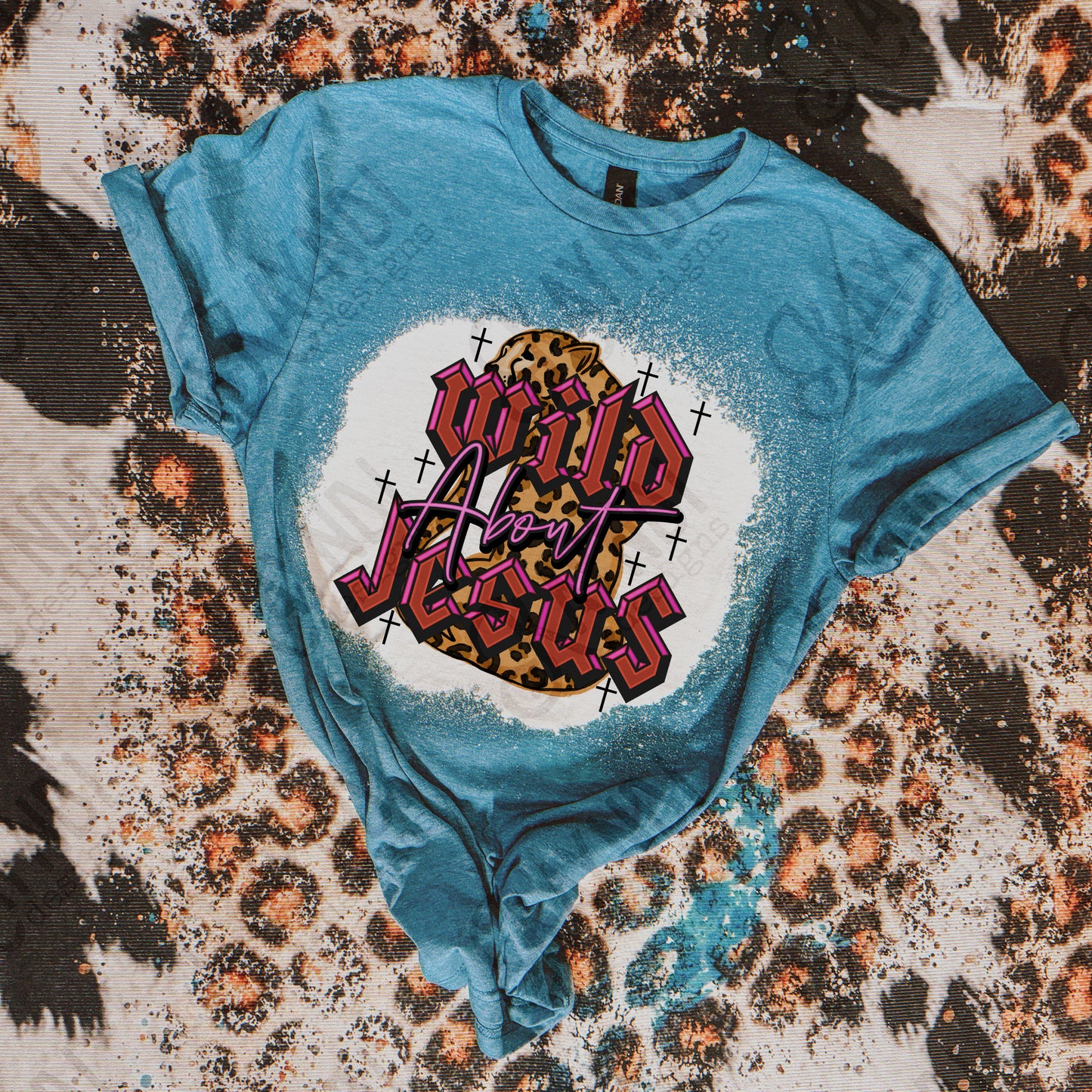 Wild about Jesus Red Fierce Faith Collab Design Sublimation Design PNG Digital Download Printable Cute Pink Leopard Cheetah Grunge