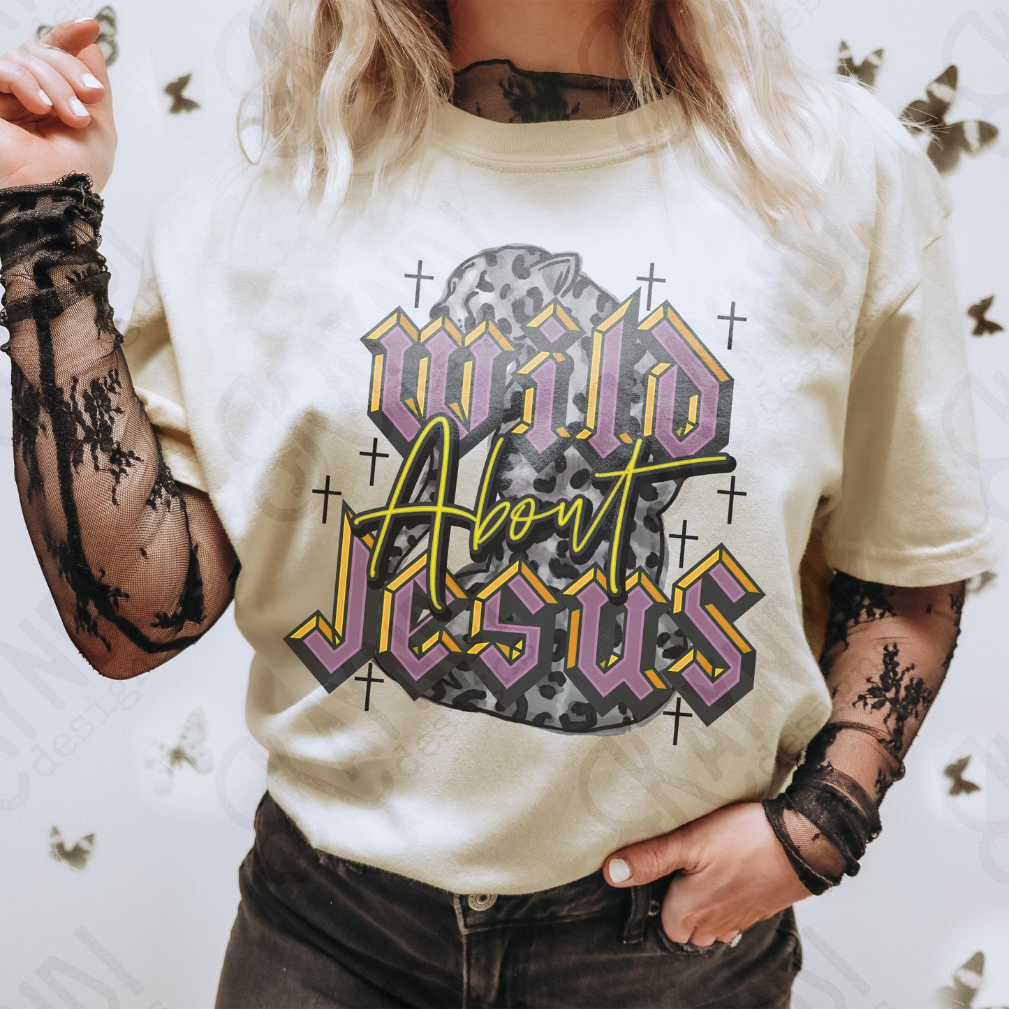 Wild about Jesus Purple Fierce Faith Collab Design Sublimation Design PNG Digital Download Printable Cute Pink Leopard Cheetah Grunge